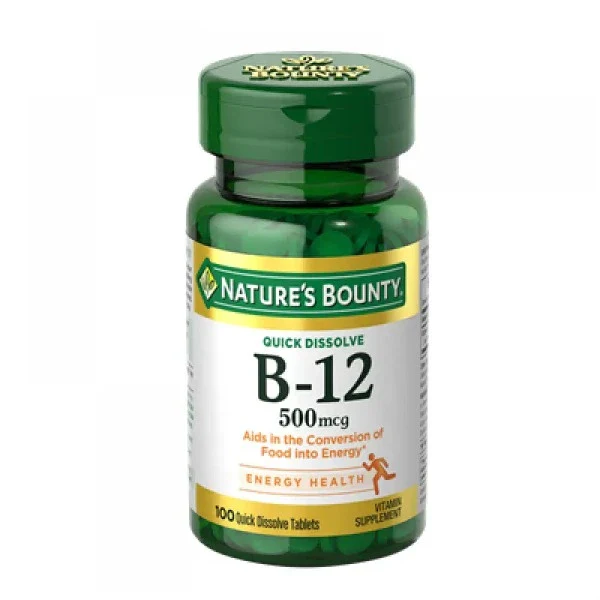 Nature's Bounty Vitamin B-12 500mg 100 Quick Dissolve Tablets