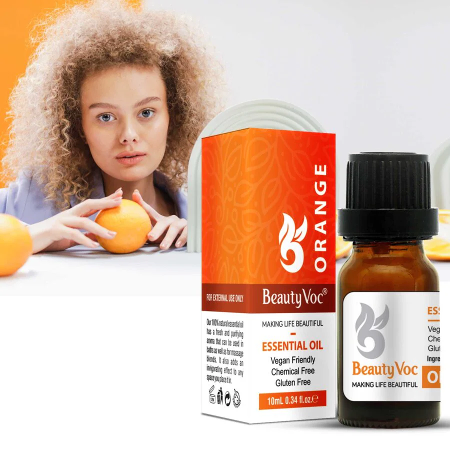 BeautyVoc Pure Orange Oil 10 ml | For Glowing Skin | Fade Darkspots | Refreshing Aromatherapy - Image 2
