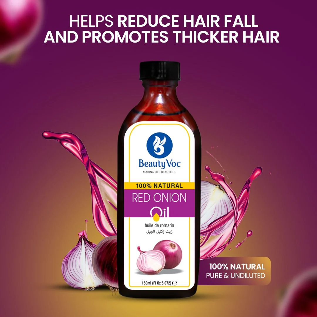 BeautyVoc Pure Red Onion Oil 150 ml -  For Hair Growth, Hair Fall Control & Stronger Roots | Natural Scalp Nourishment - Image 2