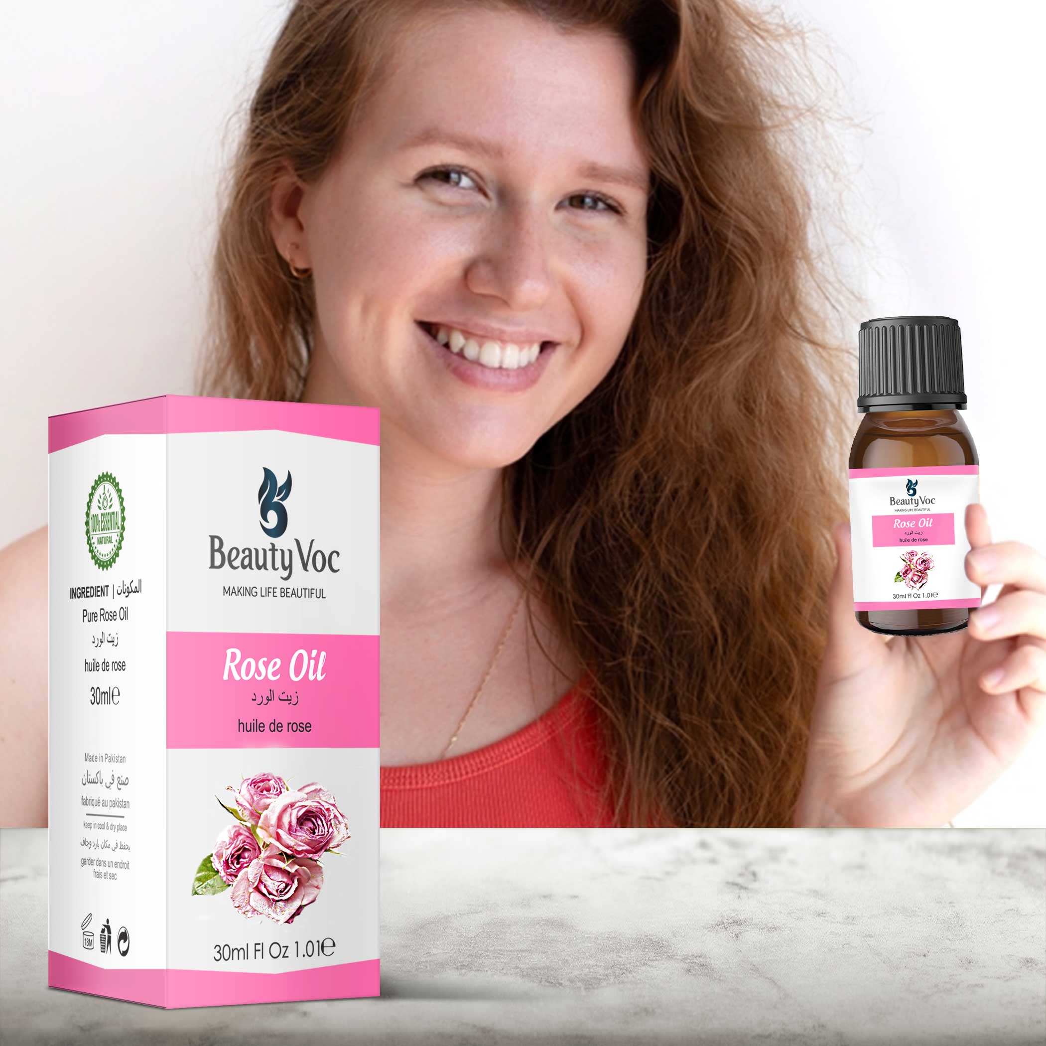 BeautyVoc Pure Rose Oil 30 ml - Undiluted | For Skin, Hair & Aromatherapy - Image 2
