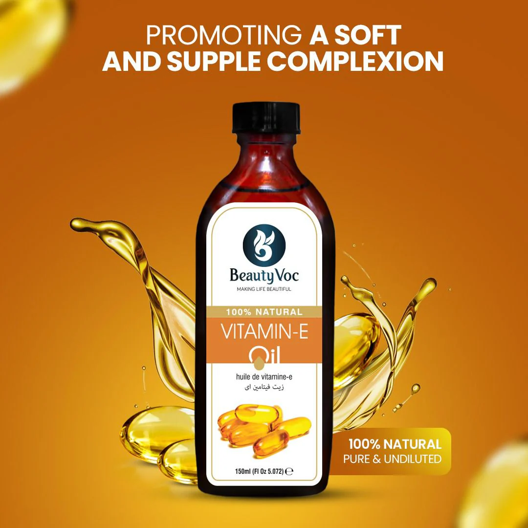 BeautyVoc Pure Vitamin E Oil 150 ml Undiluted | For Glowing Skin, Hair Growth, Fades acne marks, Dark spots & uneven skin tone - Image 2