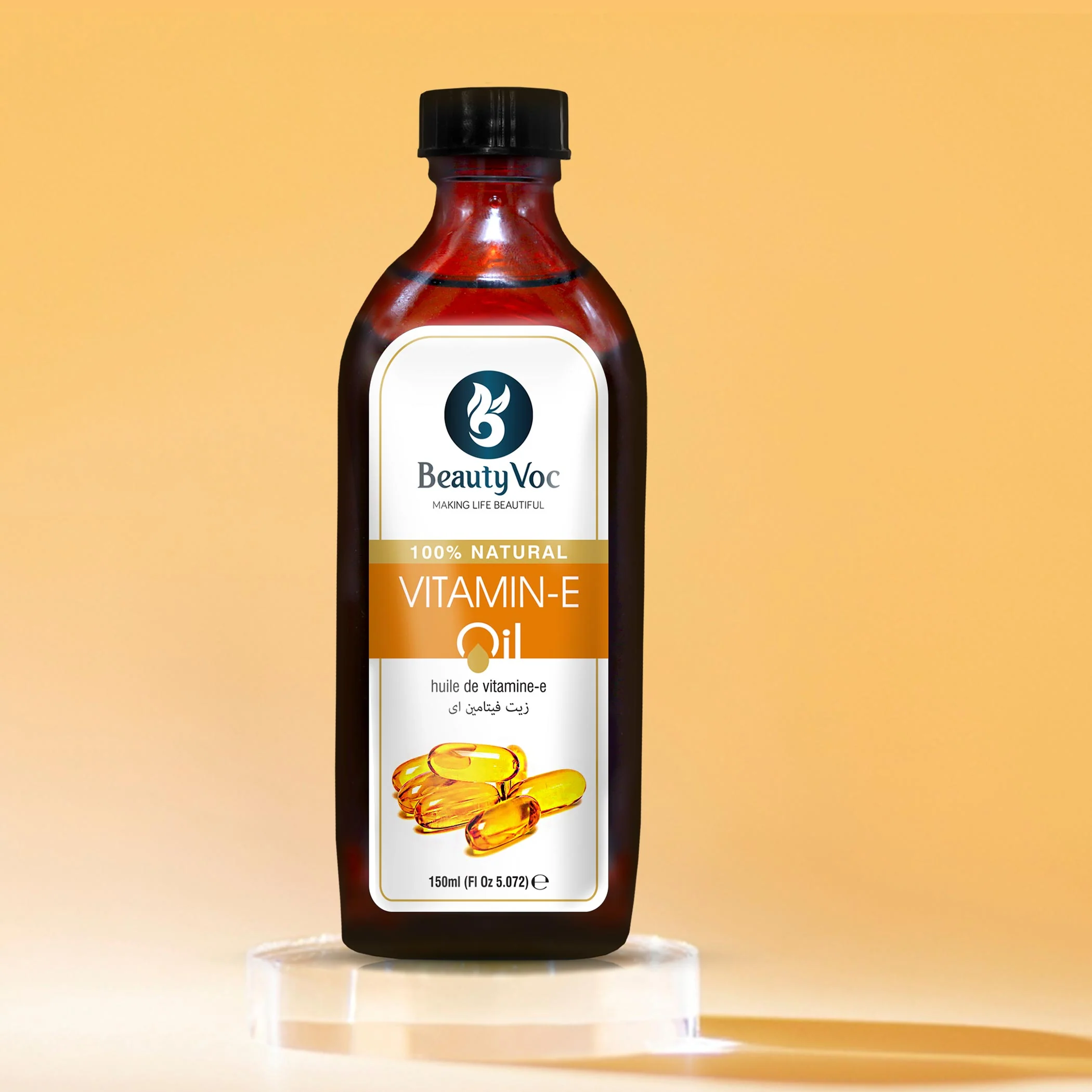 BeautyVoc Pure Vitamin E Oil 150 ml Undiluted | For Glowing Skin, Hair Growth, Fades acne marks, Dark spots & uneven skin tone - Image 4