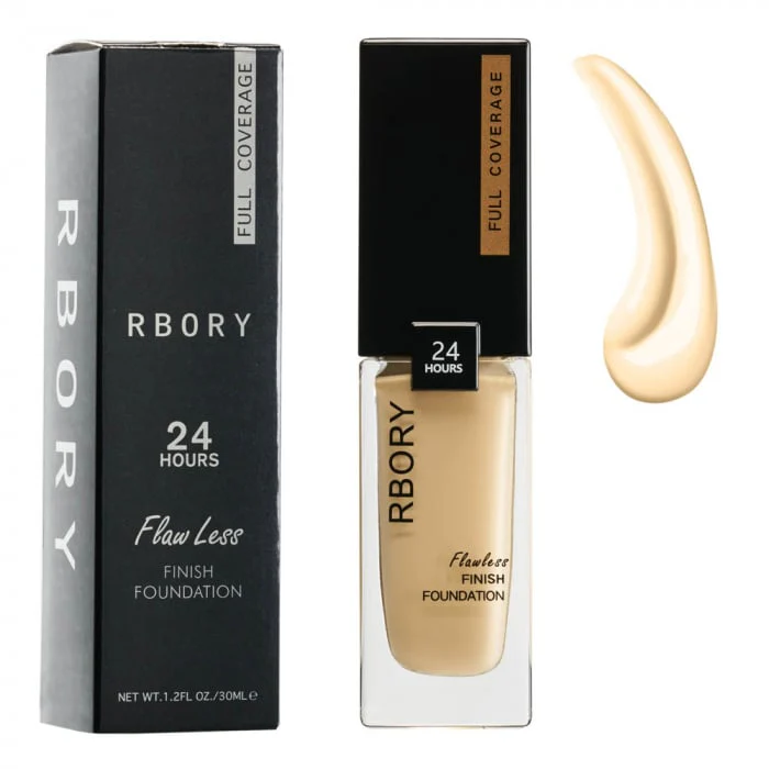 Rbory Flawless Finish Foundation – Full Coverage, Long Wear, Natural Look SA jewelry pk