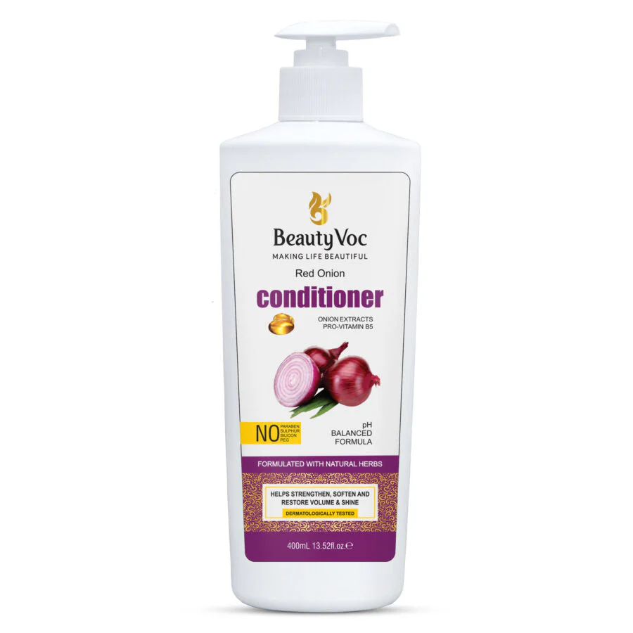 BeautyVoc Red Onion Conditioner 400ml - Deep conditioning | Smooth & Silky Hair