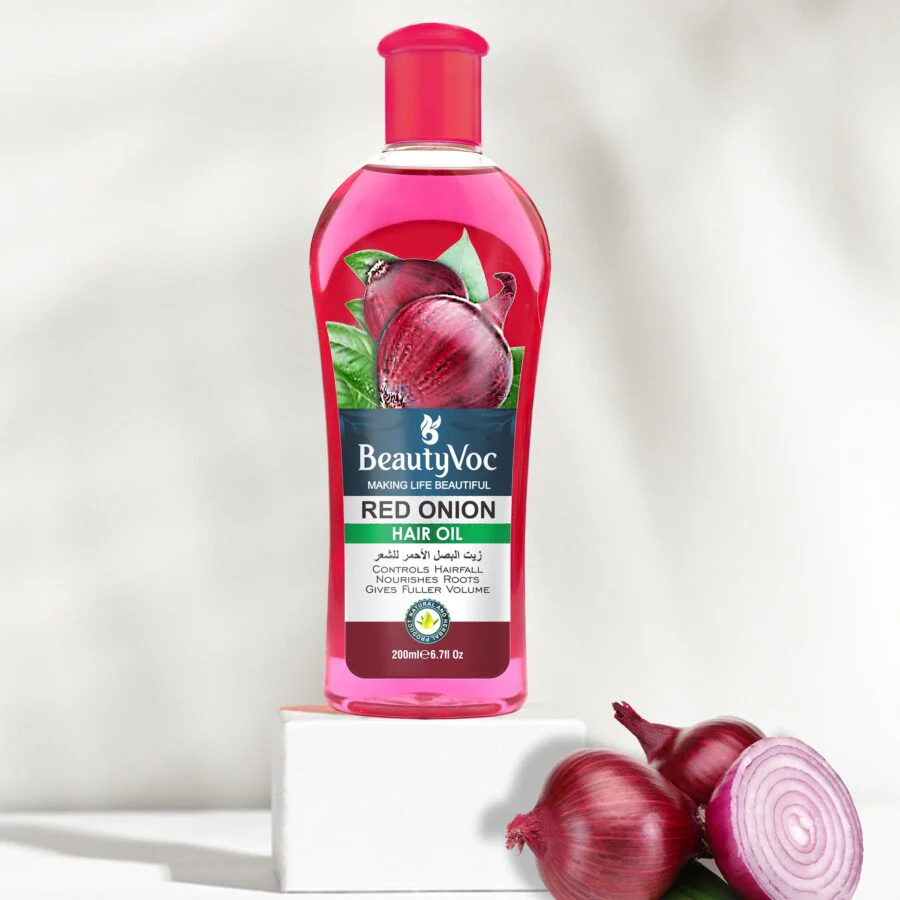BeautyVoc Red Onion Hair Oil 200 ml | For Hair Growth, Hair Fall Control & Stronger Roots | Natural Scalp Nourishment - Image 2