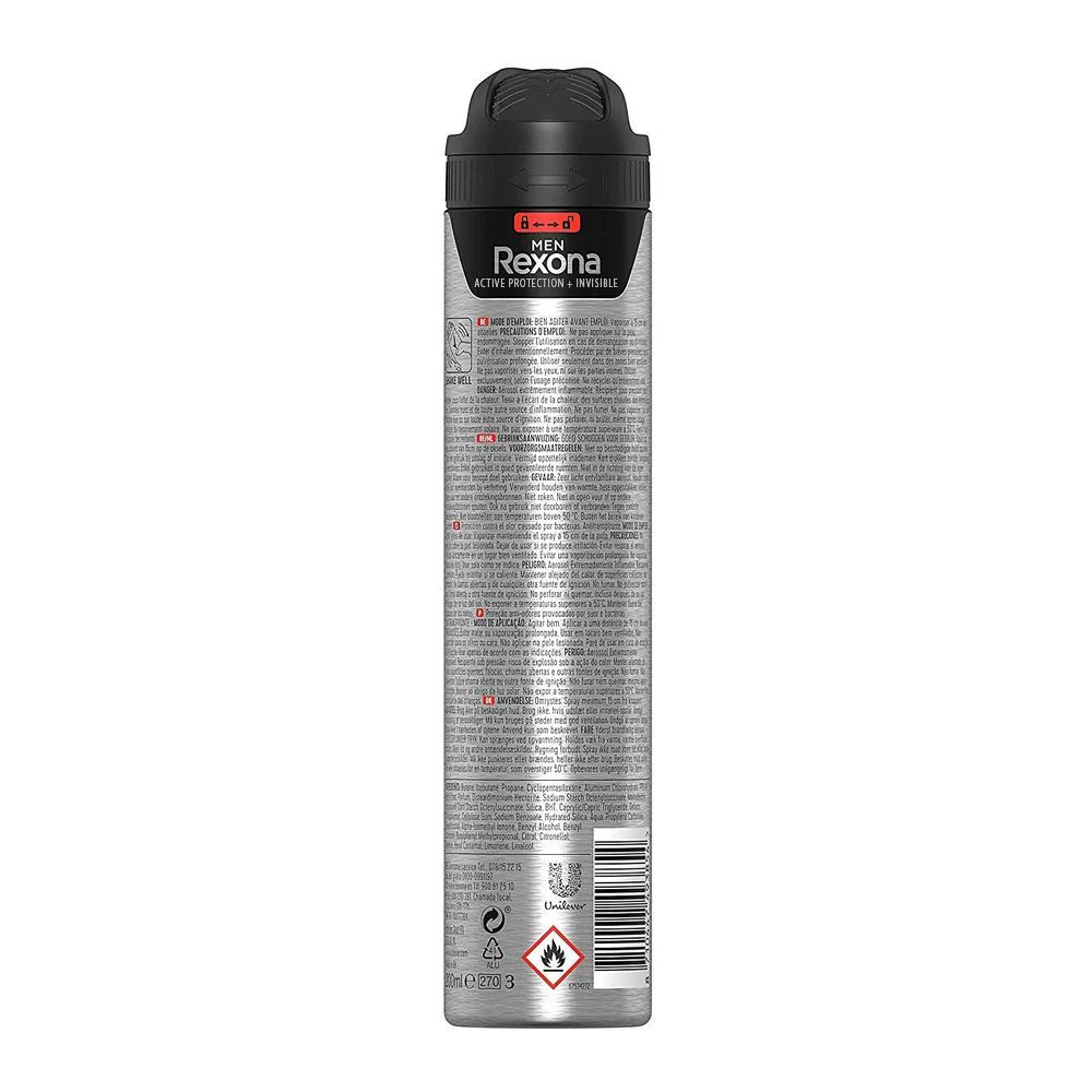Rexona Deodorant Spray For Men Active Protection Invisible 200ML - Image 2