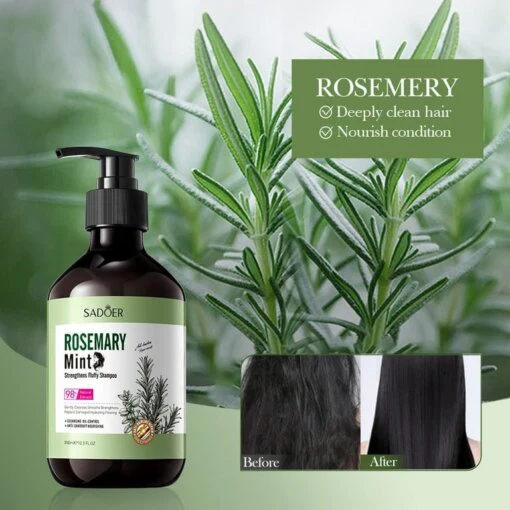 SADOER Mint Rosemary Strengthening Fluffy Shampoo 350ml - Image 5