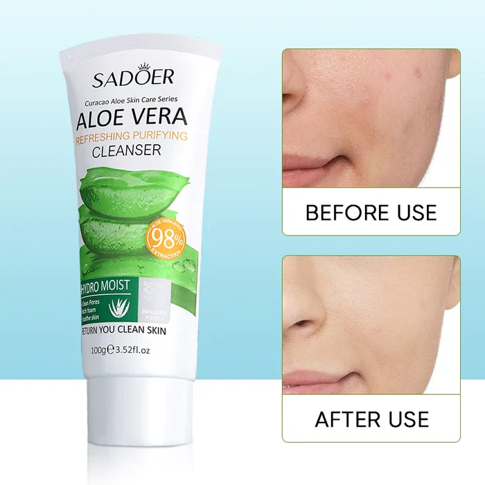Sadoer Refreshing Purifying Aloe Vera Facial Cleanser 100g - Image 2