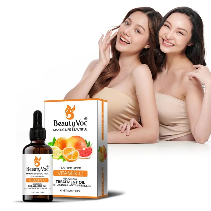 BeautyVoc Vitamin C Treatment Oil 50 ml - Non greasy | Best for Face & Skin | Anti aging | Brightens Skin - Image 2